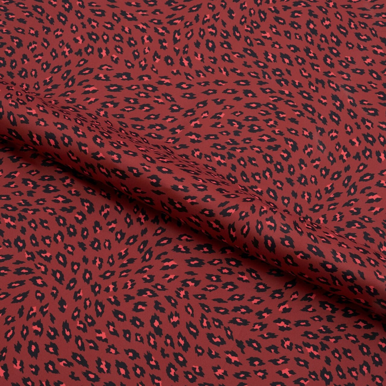 1 Yard Black on Red Cheetah Printed Nylon Spandex Stretch Fabric 58 60 inch Width